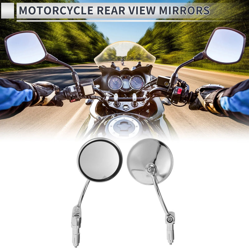 M6 Motorcycle Rear View Mirrors / Handlebar Chrome Aluminum