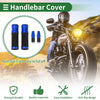 Motorcycle Hand Grips Cover 2 x Handlebar Cover Diamond Pattern Blue