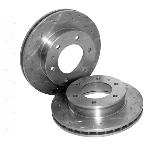 Mazda BT-50 Ute Front Dimpled + Slotted Disc Brake Rotors (2006-2011)