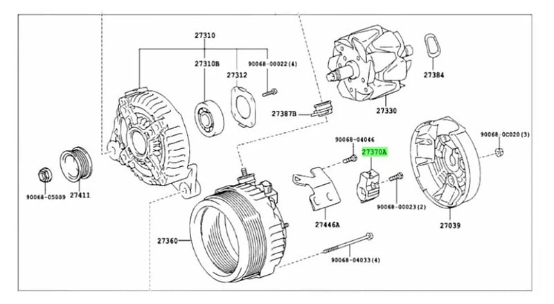 Toyota Camry, Fortuner, Hilux, , Yaris Alternator Brush Holder (2007-2023)