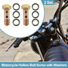 Motorcycle 2 x Bolt Screw / M12x1.5 45mm / 6 Hole Hollow with Washer