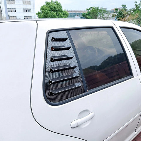 VW Golf 4 MK4 2 x Carbon Fiber Look Rear Window Louvers (1997-2006)