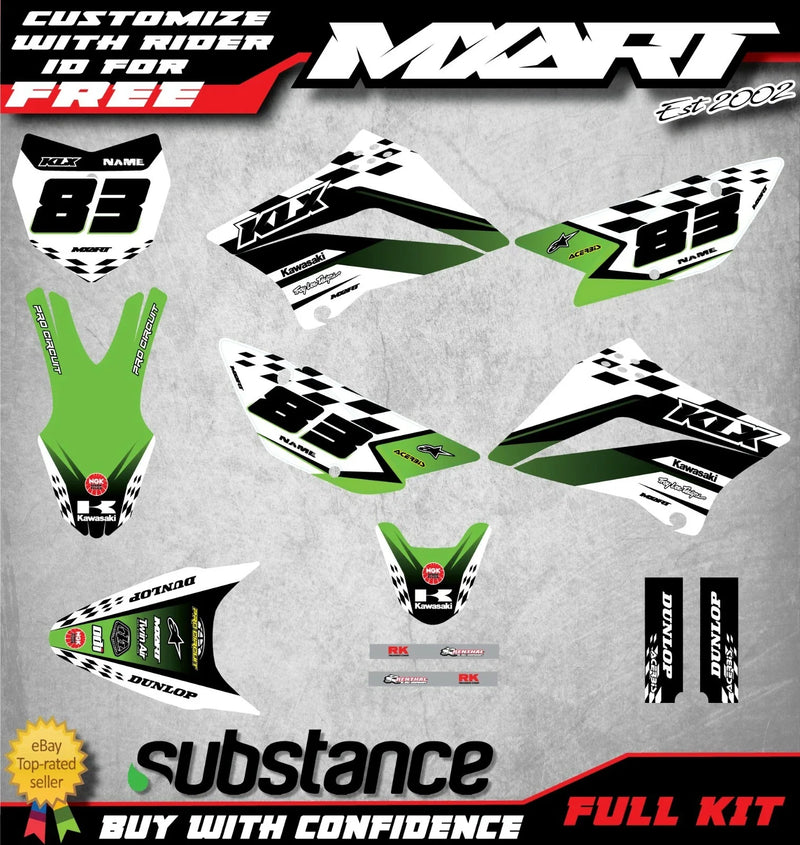 Kawasaki KLX 110 2010-2023 LOOP STYLE Decals Stickers Graphics Set