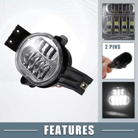 Dodge Ram 2500 (2010-2023) - 1 Pair White Lights LED Fog Lights