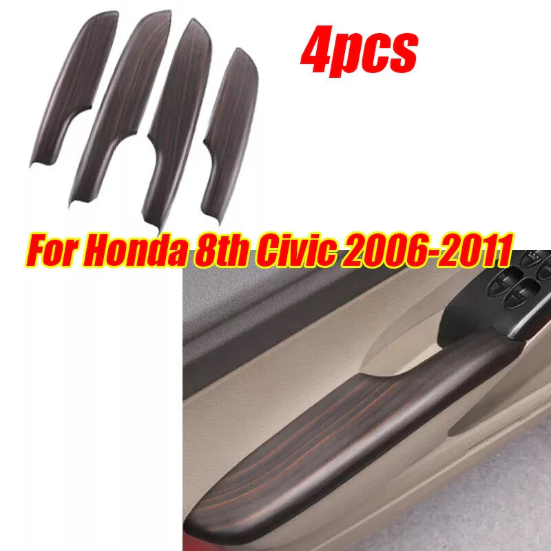 Honda Civic 4x ABS Wood Pattern Door Armrest Cover Trim (2006–2011)