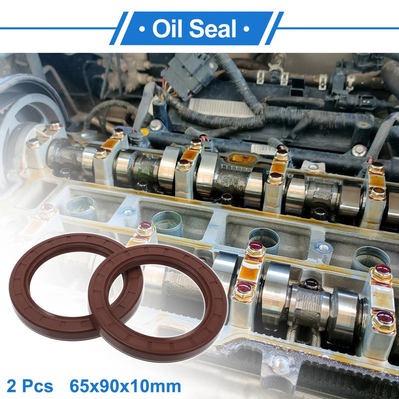 Universal Oil Seal / 65x90x10mm Brown / 2 x Seal Ring Rotary Shaft Seal FKM Rubber