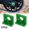 Motorcycle 2 x 15mm Hole Dia Chain Adjuster Block Tensioner Green Metal