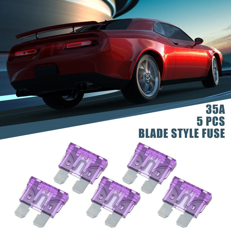 Car Boat Truck SUV Motorcycle Purple 5pcs Blade Style Fuses 35A