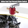 Motorcycle Red Gas Inline Petrol On-Off Fuel Tap Petcock Valve Switch 6mm
