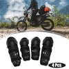 Motorcycle with Adjustable Strap Black 4pcs Roundhead Knee Elbow Pads