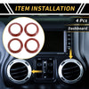 Jeep Wrangler JK JKU (2011-2017) Red AC Vent Dashboard Decoration Rings
