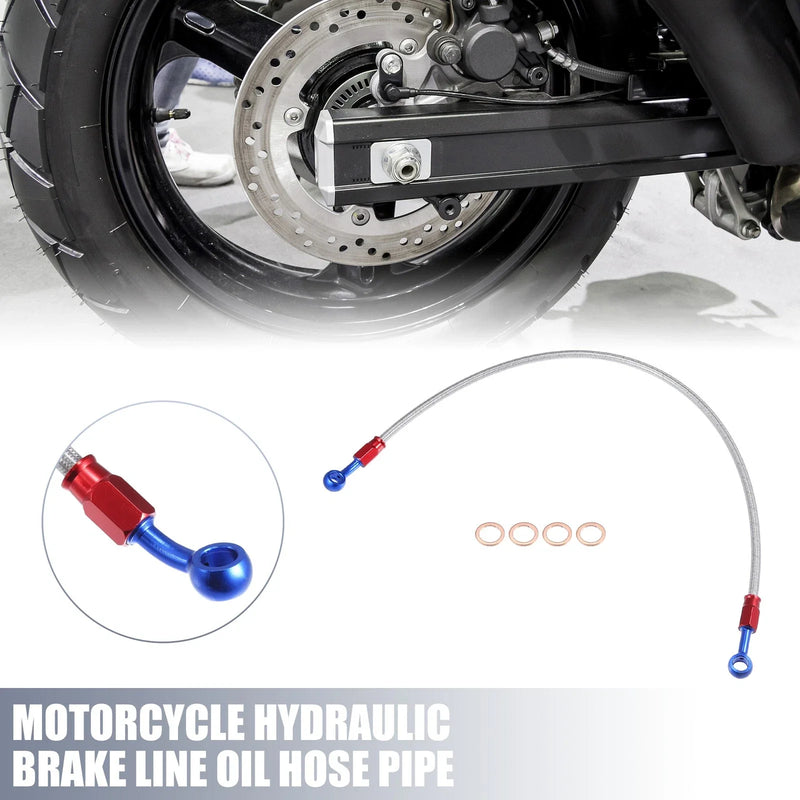 Motorcycle Set 60cm 23.62in 10mm ID Hydraulic Brake Line Silver Tone