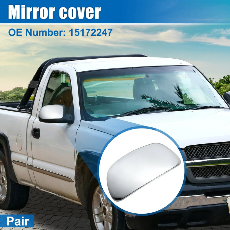Chevrolet Silverado and GMC Sierra Chrome Plated Mirror Covers Overlay