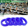 Oil Seal 35x48x10mm TPU Rotary Shaft Seal Blue 5 Pcs