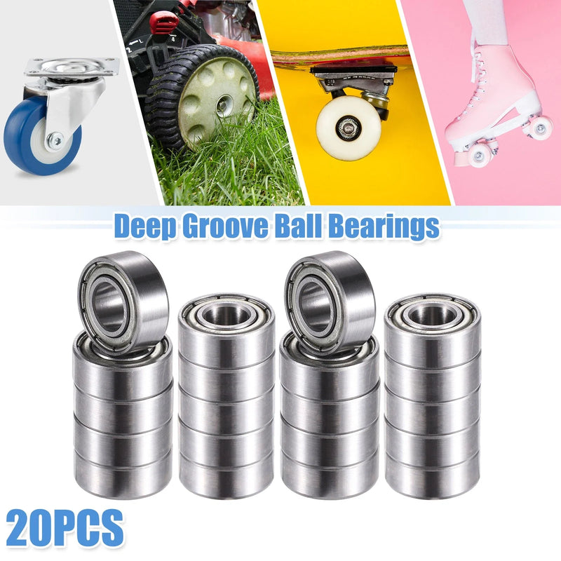 Machinery 686ZZ 20pcs 6x13x5mm Double Metal Shield Deep Groove Ball Bearings