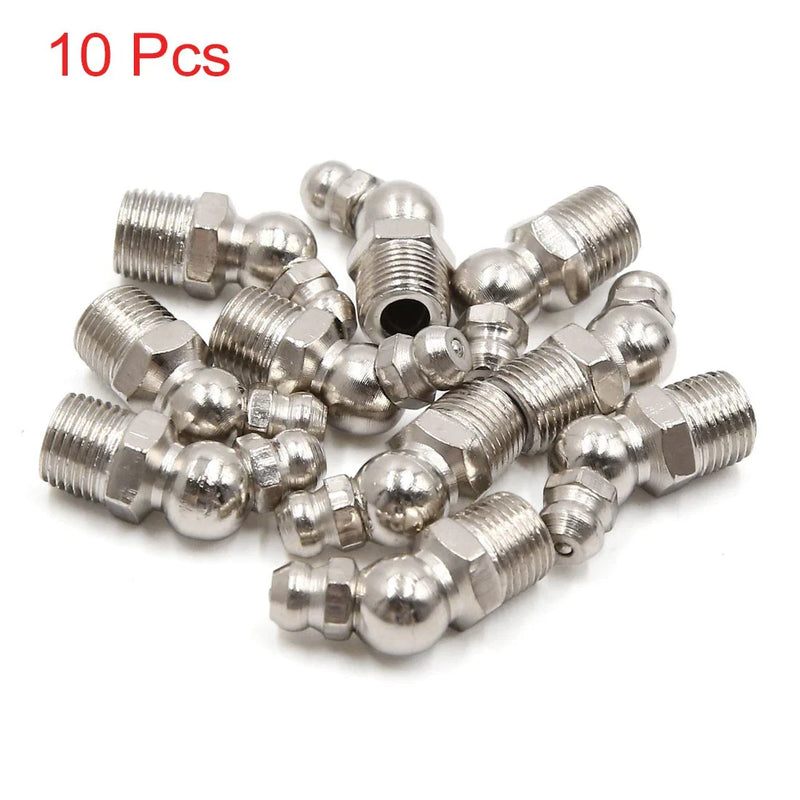 Motorcycle Car 10pcs 1/8" Nickel Plated 45 Degree Grease Nipple Fitting
