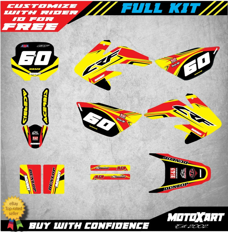 Honda CRF 70 (2004-2012) FLOW Style Stickers Custom Graphics Full Kit