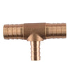 Fuel Tube Connector 16x10x16mm Brass Tee 3-Way Hose Barb Fitting