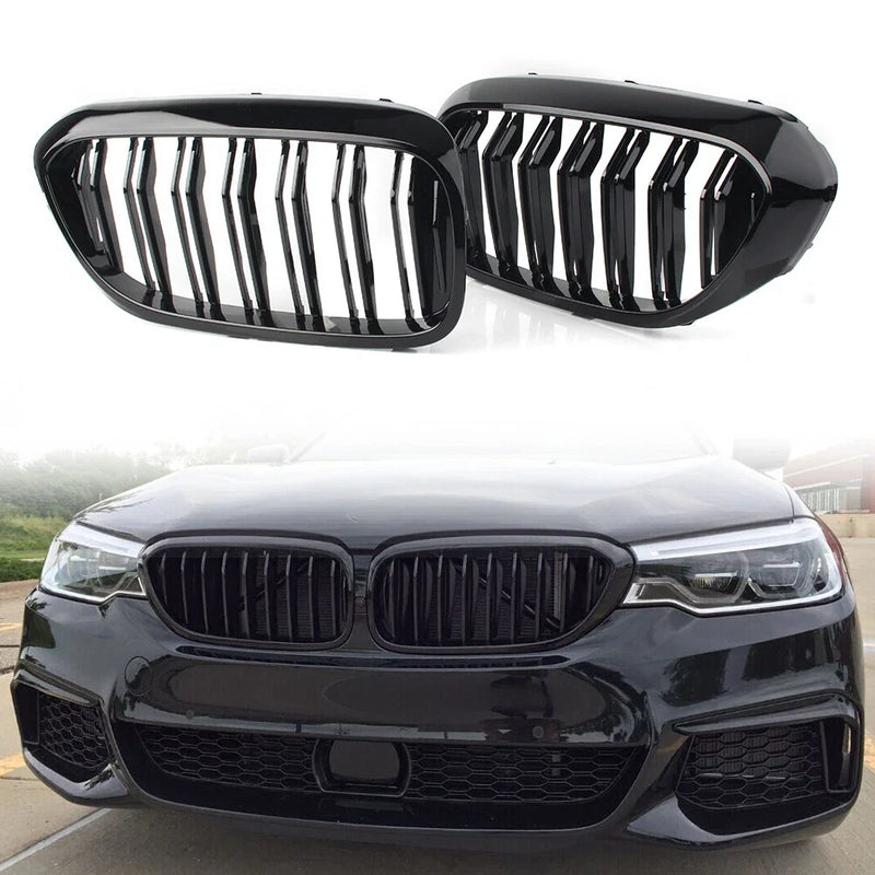 17-19 BMW G30 G38 Glossy Black Front Kidney Grille Set (2017-2019)