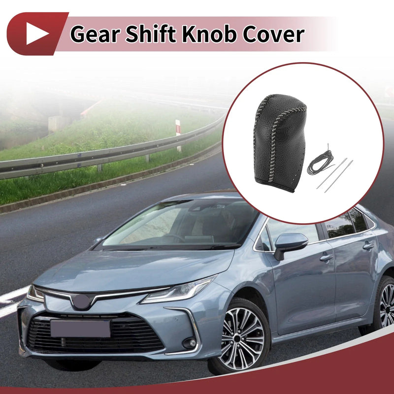 Toyota Corolla (2014-2018) Gray Leather Car Gear Shift Knob Cover 1 Pc