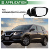 Nissan Rogue 2014-2020 Manual Folding Black Right Side Door Mirror