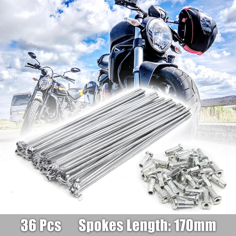 Motorcycle 36pcs / 170mm / Wheel Spokes Set 3.5mm Thread Nipples