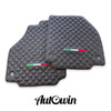 Ferrari F8 Tributo AutoWin Black Leather Floor Mats (2020-2023)
