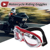 Set Motorcycle Riding Goggles Transparent Lens Red Frame Cycling Sunglasses