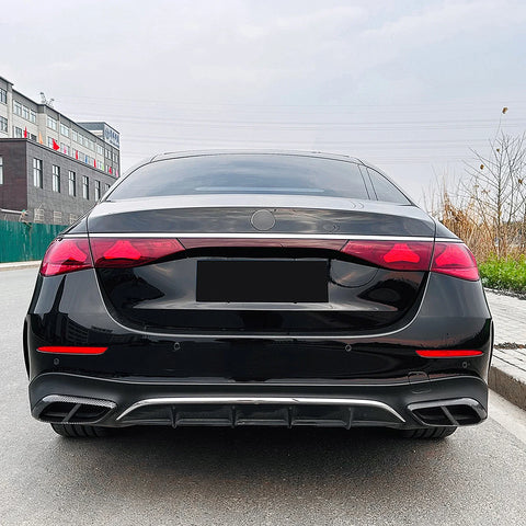 Benz W214 E260 E300 AMG 2 x Carbon Look Rear Exhaust Pipe Frame Covers (2024-)