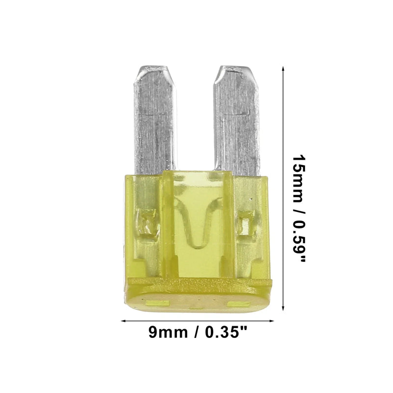 Car, Boat, Truck, RV, Motorcycle - Yellow 5 x 20A Mini Blade Fuses