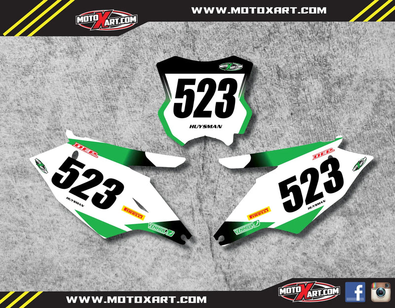 Kawasaki KXF 450 Custom Number Plate Decals (2016-2018)