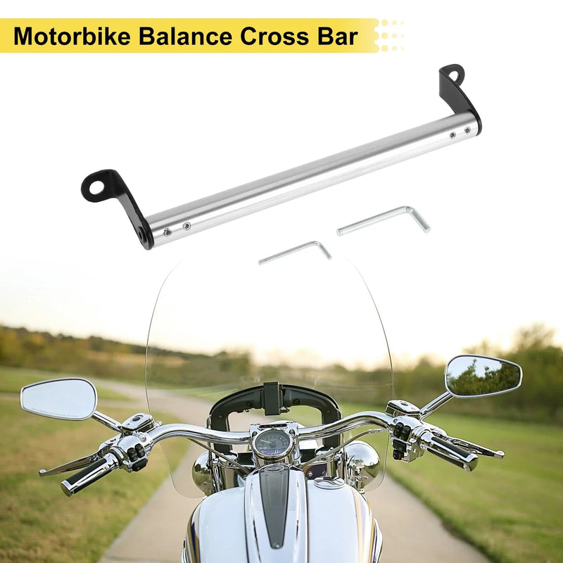 Motorcycle Balance Cross Bar Handlebars / 0.41" Hole Diameter / Silver Tone