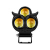 Motorcycle LED Headlight Spotlights Owl Design White Yellow High Low Beam Lamp