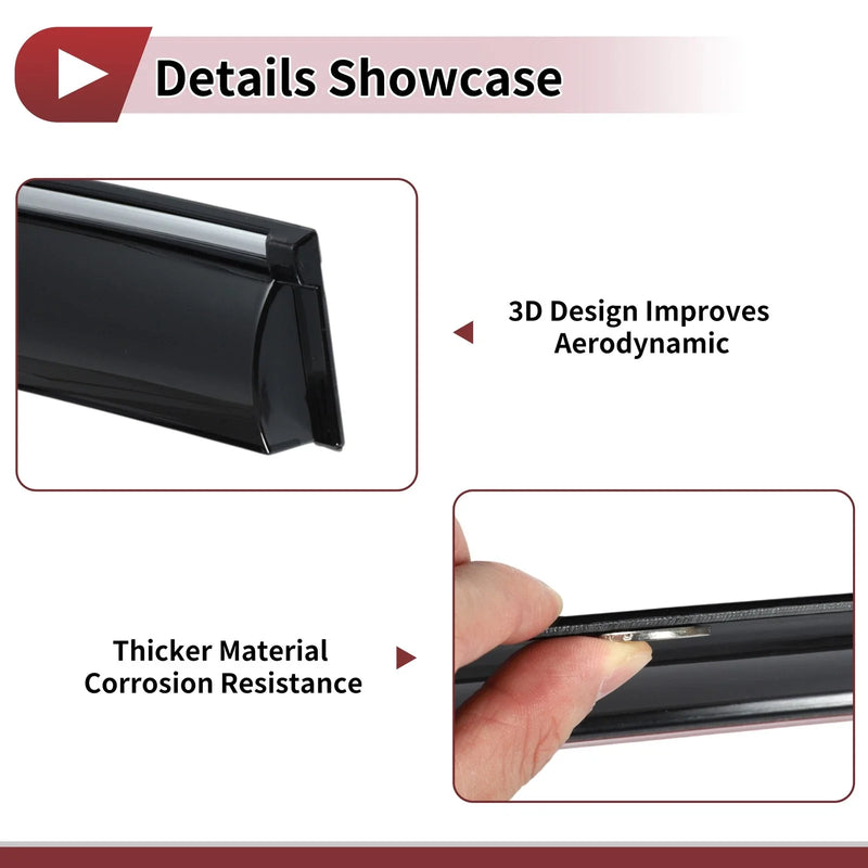Nissan Sentra (2007-2012) Black Side Vent Visors Window Deflectors 1 Set