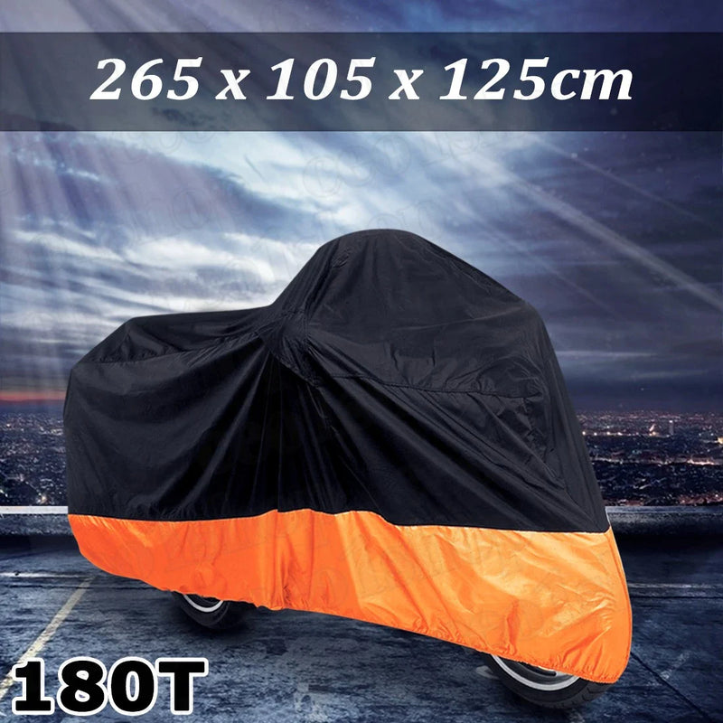 Harley XL Sportster 1200 Custom Fatboy FLSTF Black+Orange Motorcycle Cover