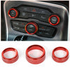 Challenger 2015-2019 Red Aluminum AC & Radio Switch Knob Cover Bezels fit
