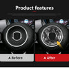 Fiat 500 (2008-2023) 2 x Forged Carbon Fiber Steering Wheel Center Cover