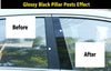 Hyundai Santa Fe Black Pillar Posts / 6pc / Door Trim Cover (2001–2006)