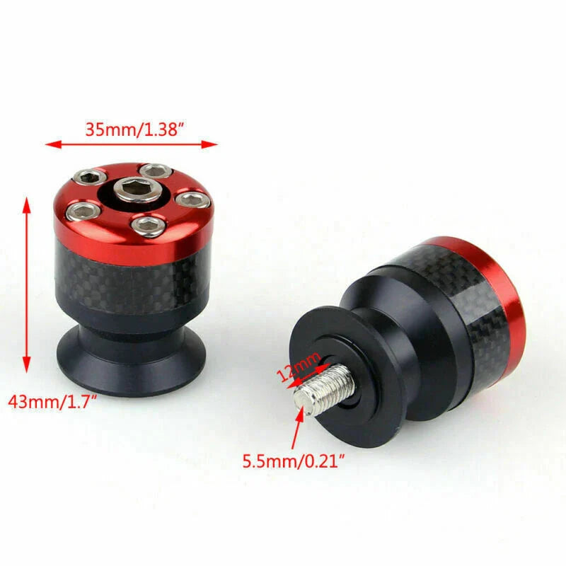 Universal Motorcycle CNC Carbon Fiber Swingarm Red 6mm Stand Mount
