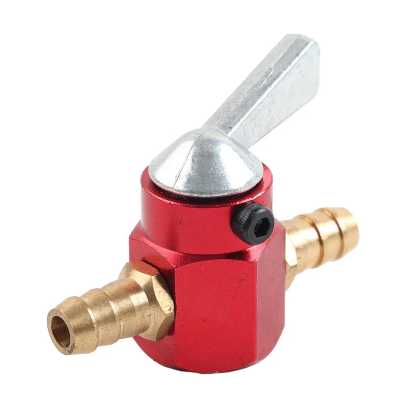 Motorcycle Inline - Red 8mm On-Off Fuel Tap Gas Valve Petcock