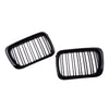 BMW E36 M3 Gloss Black Double Line Front Kidney Grills (1996-1999)