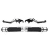 Kawasaki ZX10R Silver Extendable Brake Clutch Levers Grip Set (2016-2023)