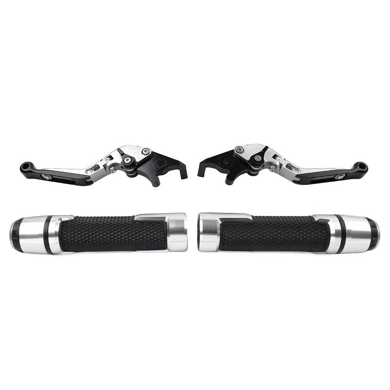 Kawasaki ZX10R Silver Extendable Brake Clutch Levers Grip Set (2016-2023)
