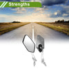 Rear View Mirror M8/M10 Polygonal Shape Silver Tone Aluminum Alloy