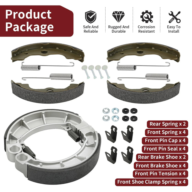 Honda Rancher 400 TRX400FA / FGA Front & Rear Brake Shoes Kit (2004–2007)