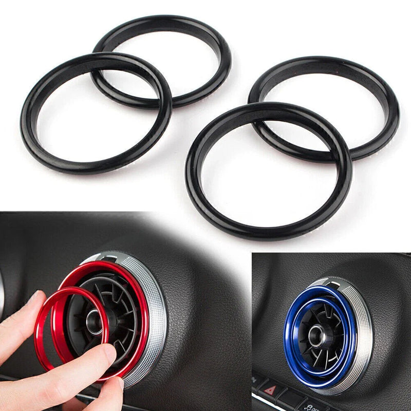 Audi A3 S3 Black 4x Car Air Vent Cover Rings (2012-2019)