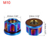 Motorcycle Blue 6 x Titanium Alloy M10 Pitch 1.25mm Flange Bolt Nut