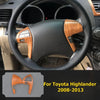 Toyota Highlander 2 x Wood Grain Steering Wheel Strip Cover Trim (2008–2013)