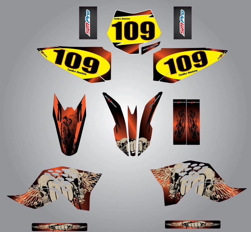 KTM 50 Reaper Style Stickers Custom Graphics Kit (2009-2014)