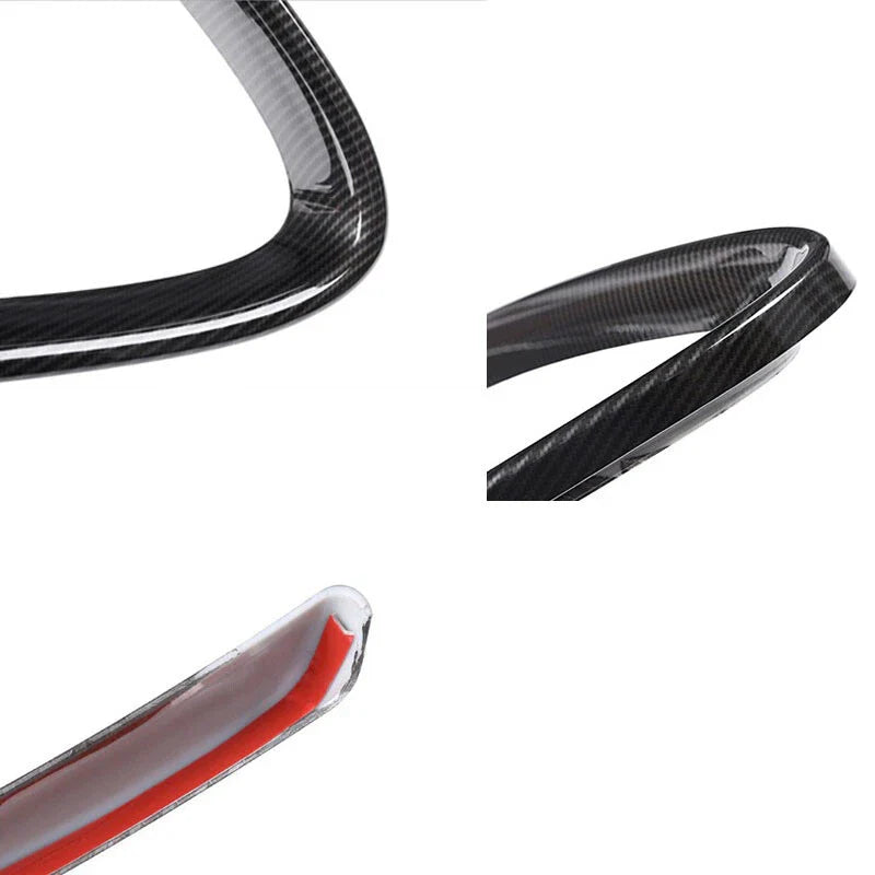 17-18 Alfa Romeo Stelvio ABS Carbon Style Front Bumper Grille Cover Trim 2pc